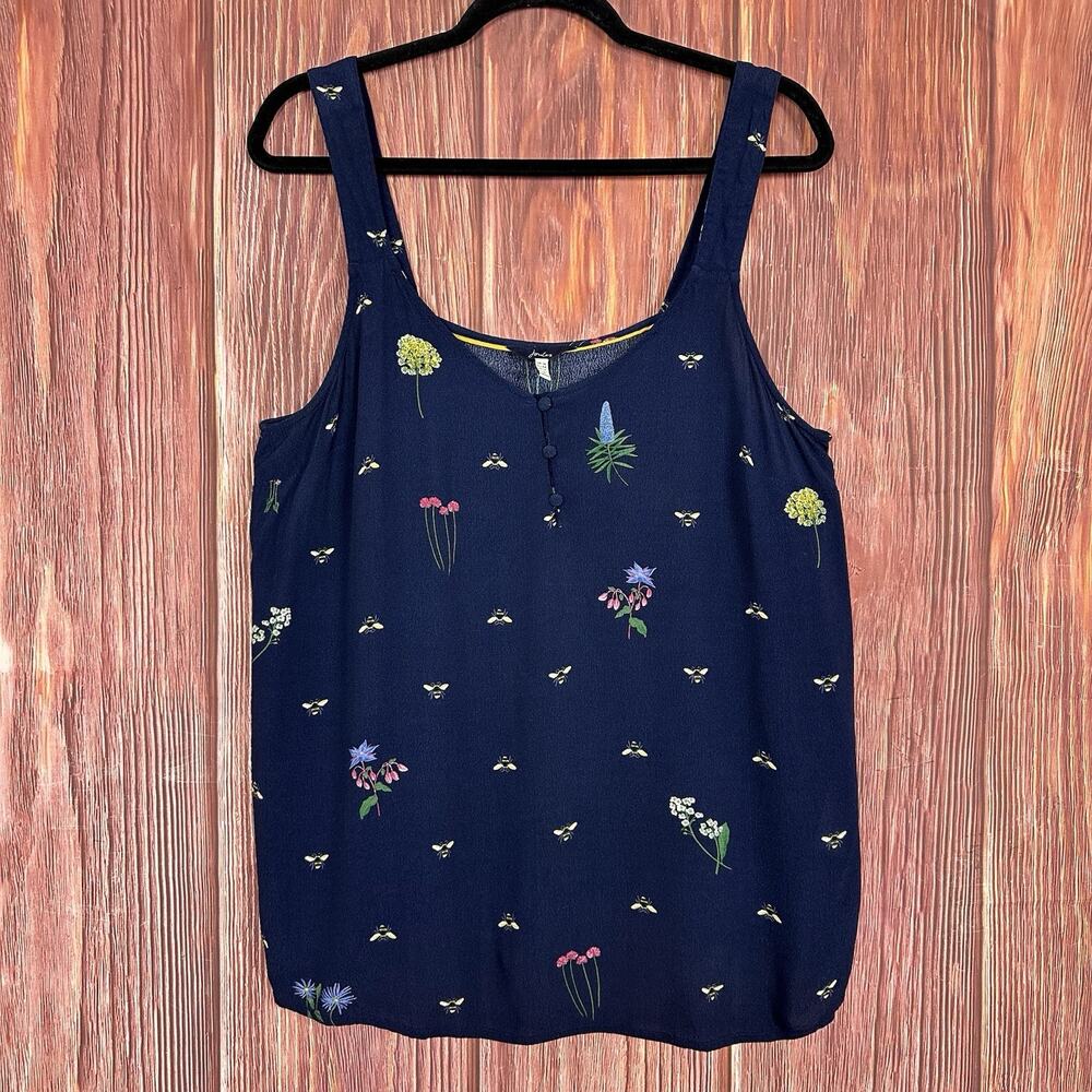 Joules Tank Top Bee Print Navy Blue Womens US Size 12